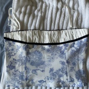 Beginning Boutique Blue Floral Crop Tank